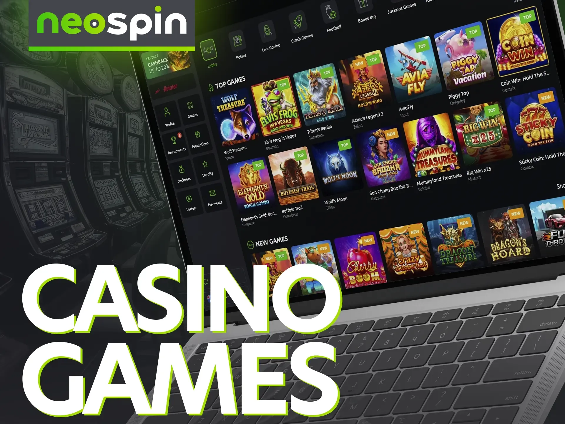 There are lots of new games at Neospin casino.