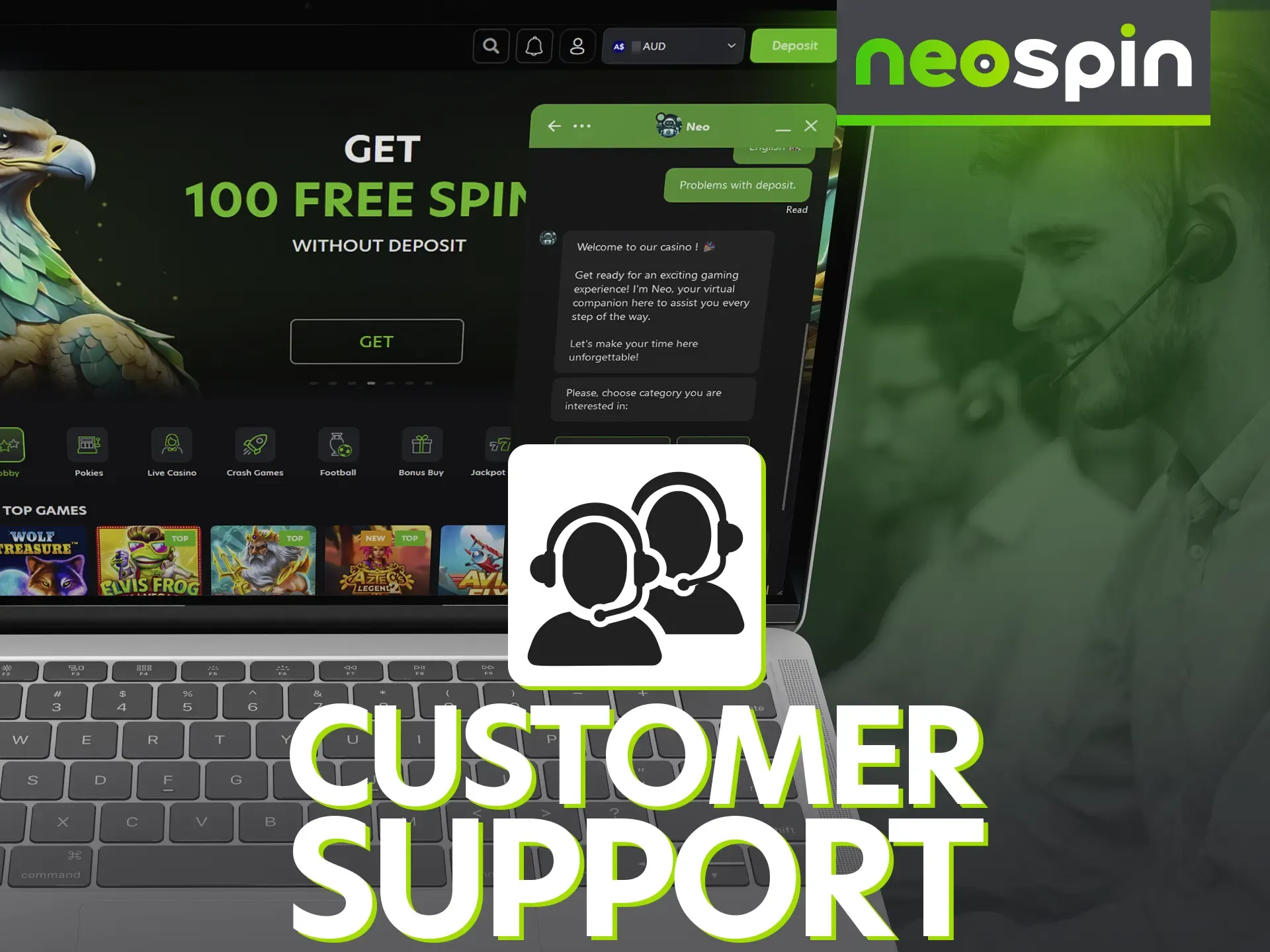 Get in touch with Neospin at any time.