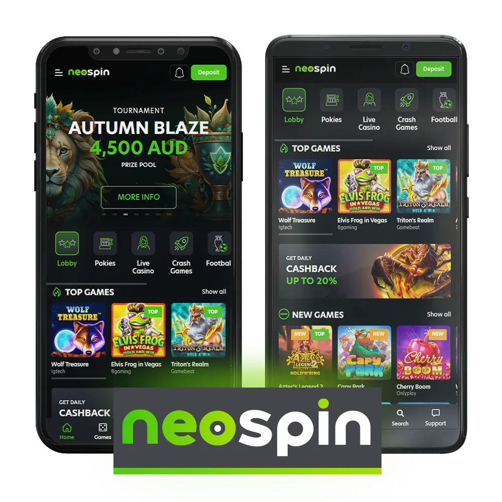 Download Neospin app for android and ios.