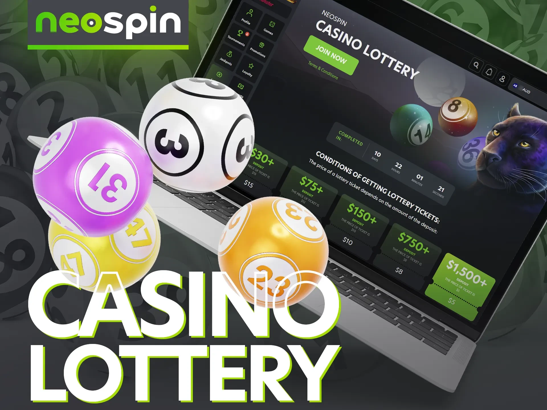 Win a large sum of money with Neospin Casino lottery.