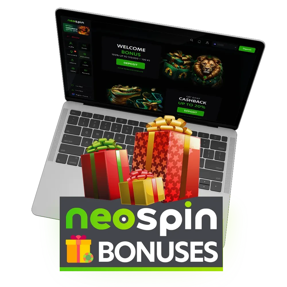 Neospin Casino has many bonuses and promotions.