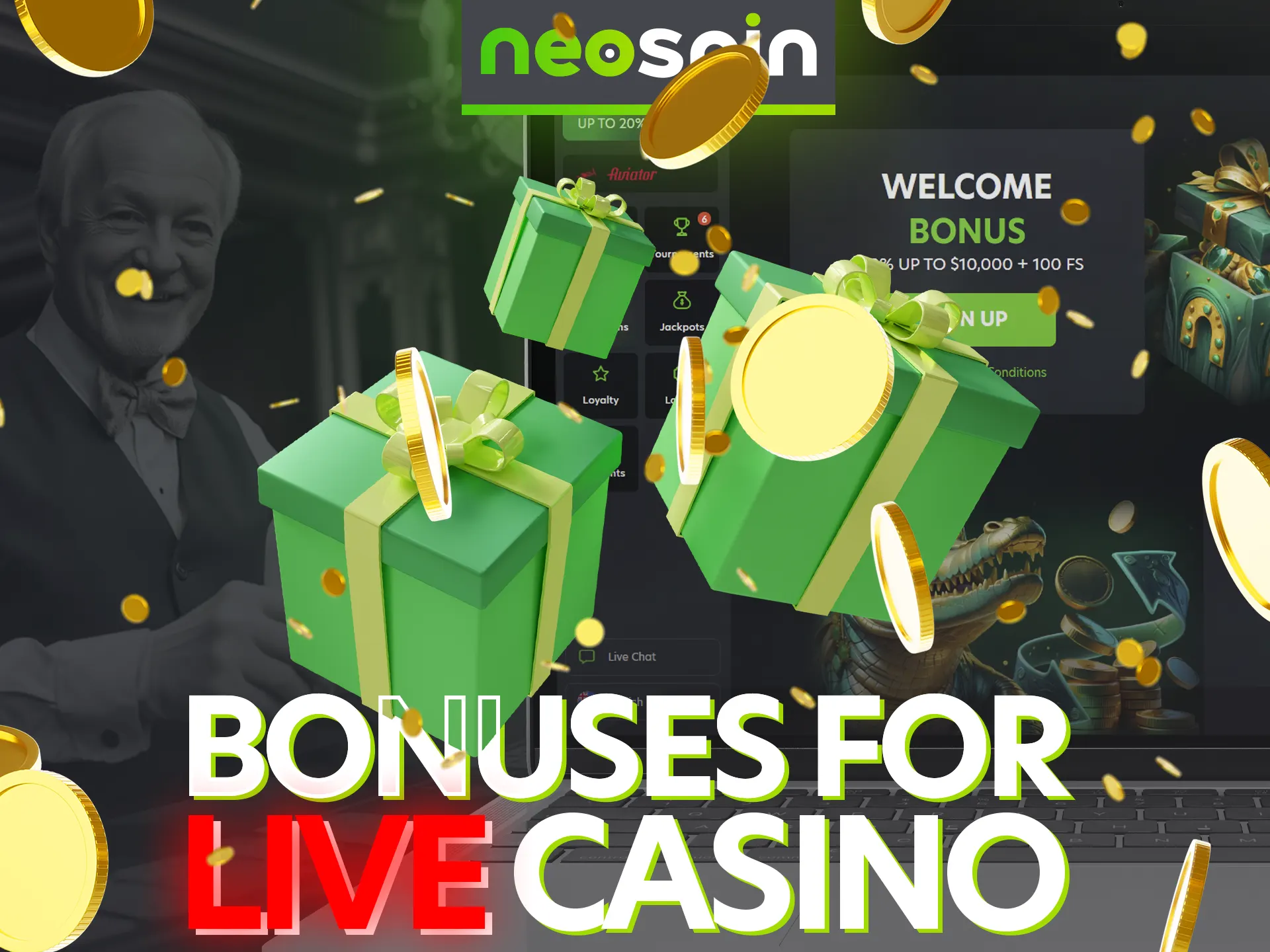 Neospin Casino offers several bonuses for live casino players.