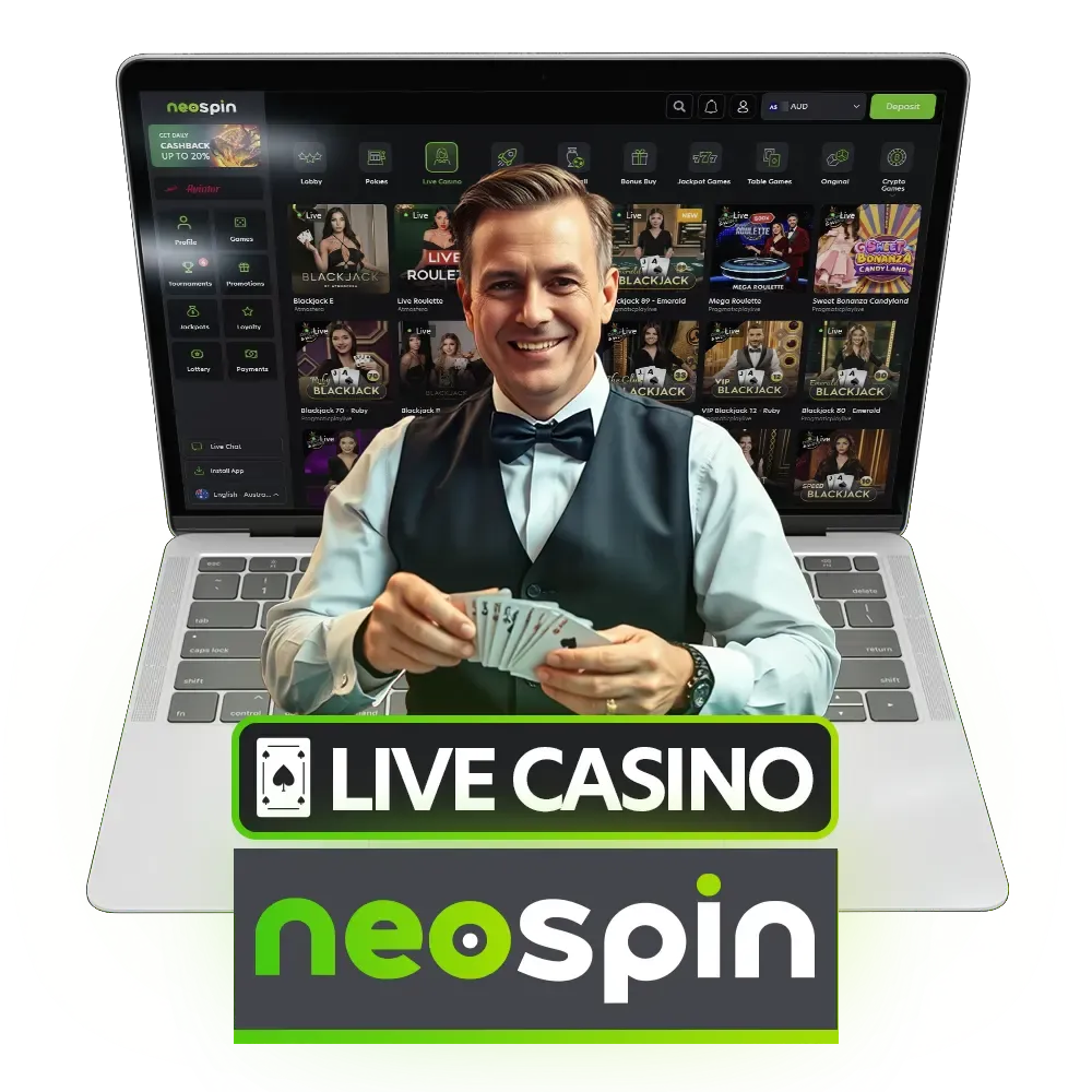 Play Neospin live casino in Australia.