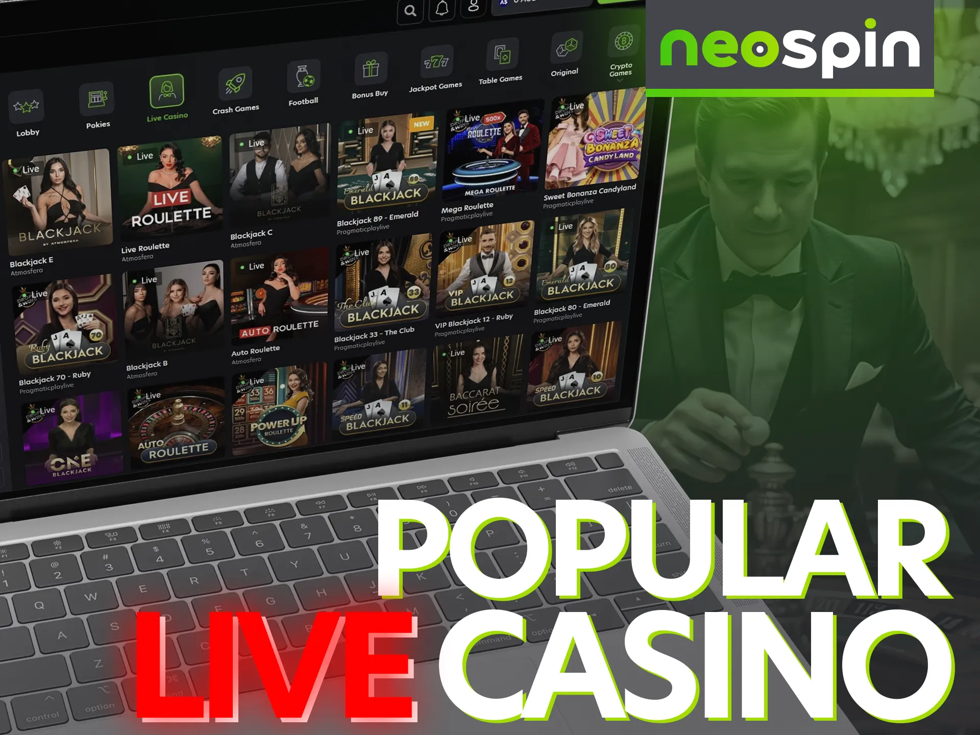 Neospin Casino features a variety of live casino games.