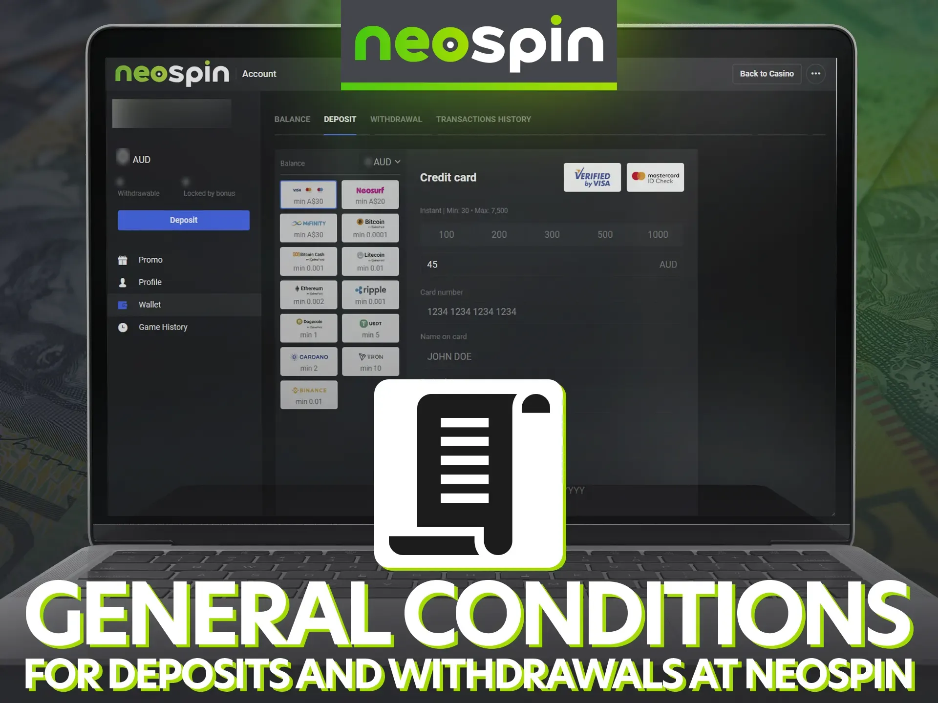 Understanding the Neospin terms will help you manage your funds effectively.