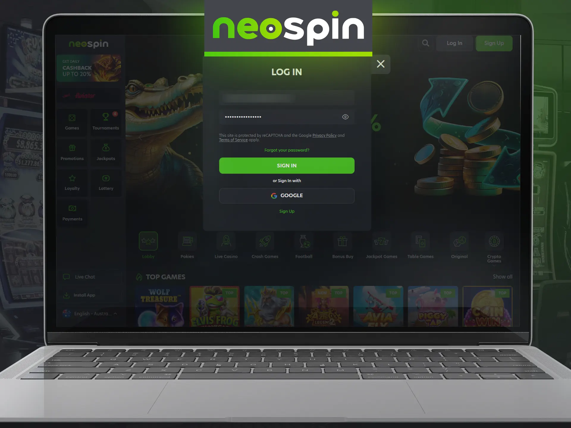 You can login and start playing at Neospin at any time.