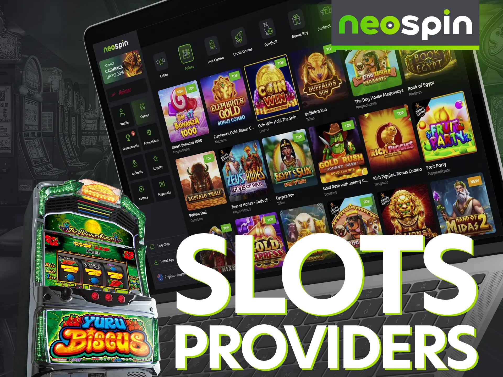 There are over 80 slots providers at Neospin.