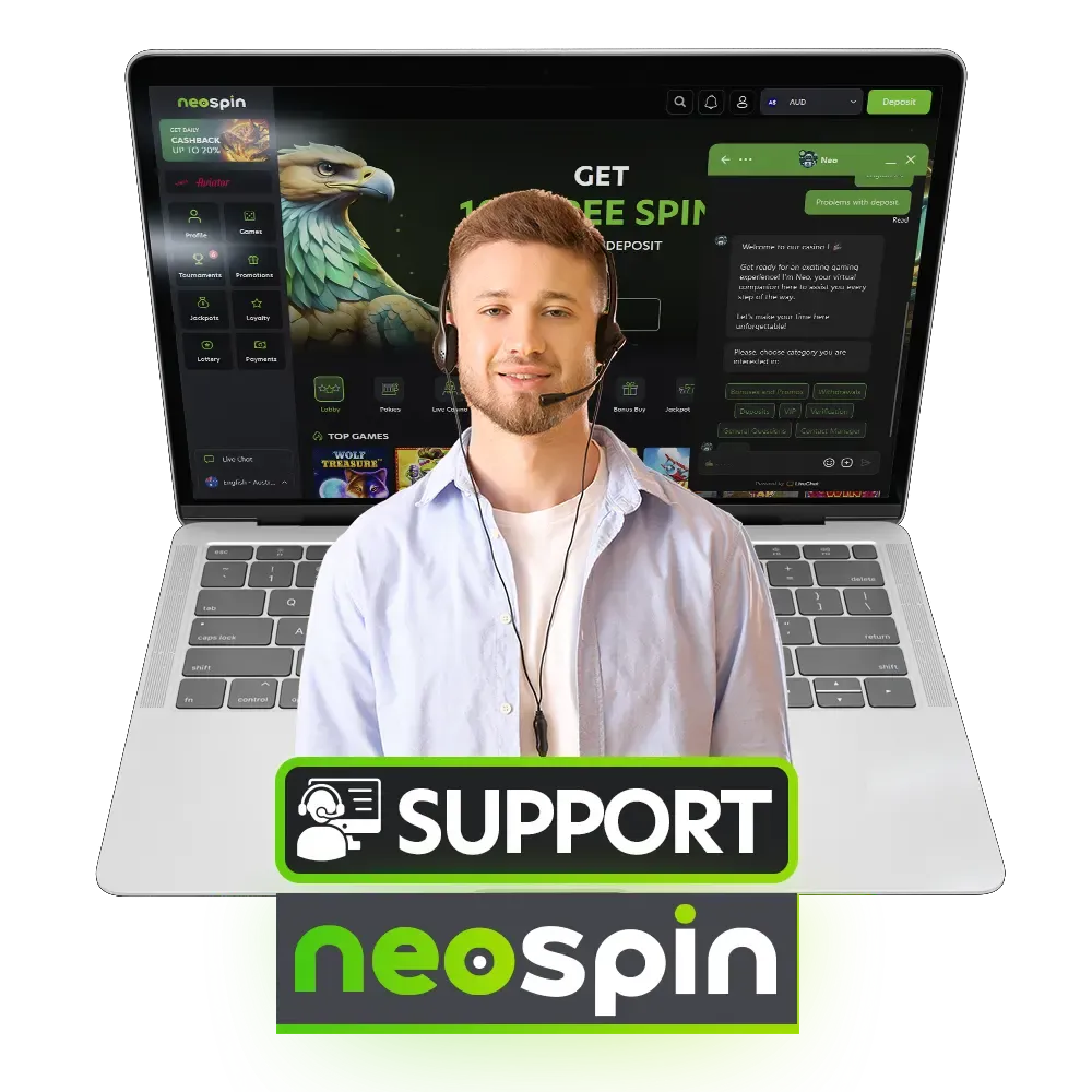 Neospin casino has customer support in Australia.