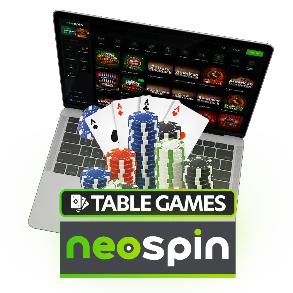 Play Neospin table games in Australia.